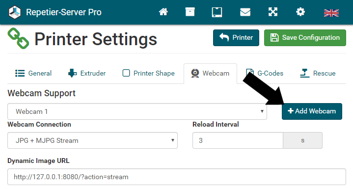 Repetier-Server Printer Settings